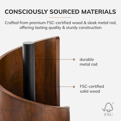 Anji Mountain Wooden Paper Towel Holder with Metal Stand
