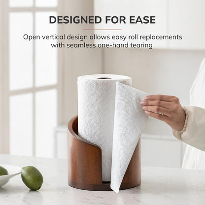 Anji Mountain Wooden Paper Towel Holder with Metal Stand