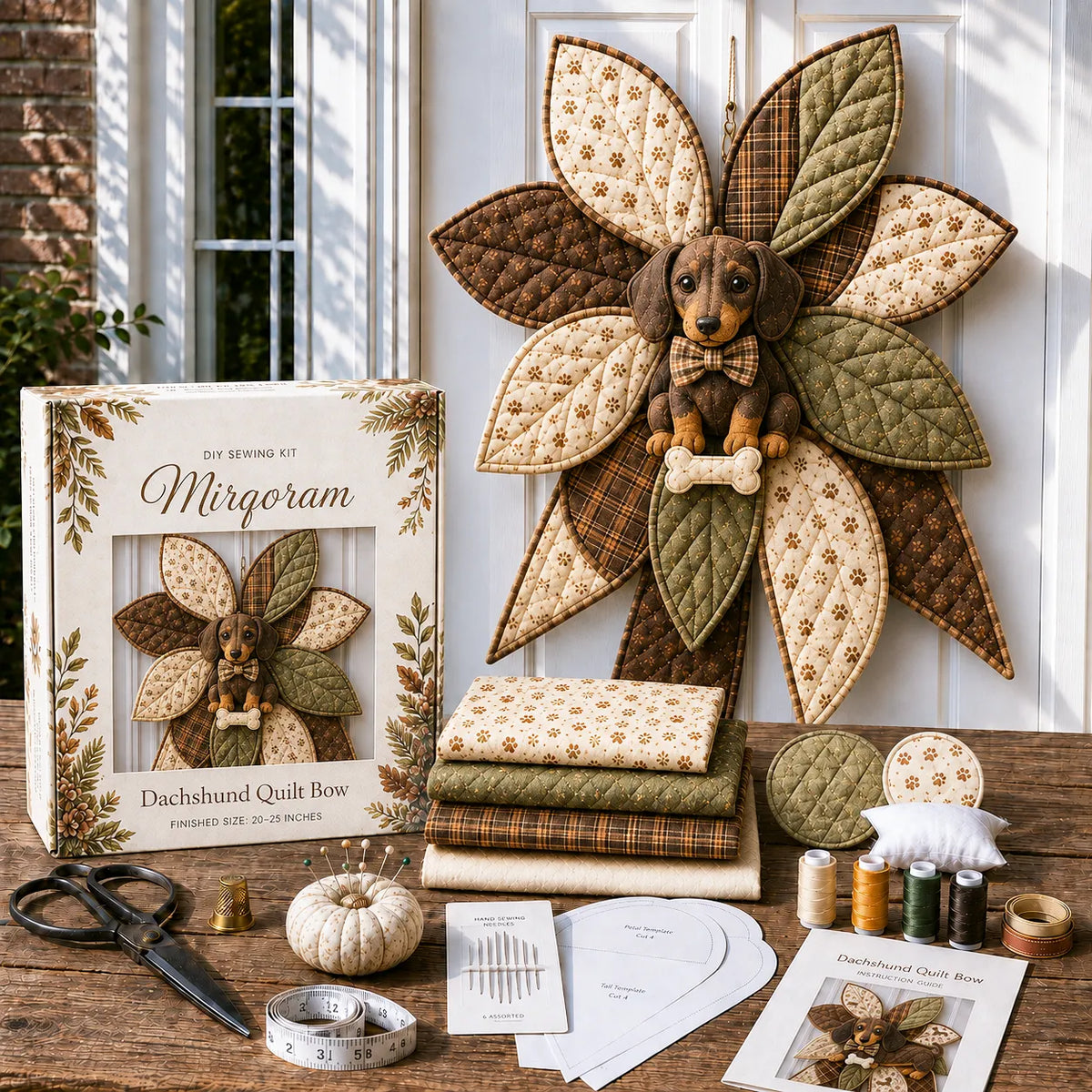Peacock - Handmade Quilted Door Bow DIY Sewing Kit