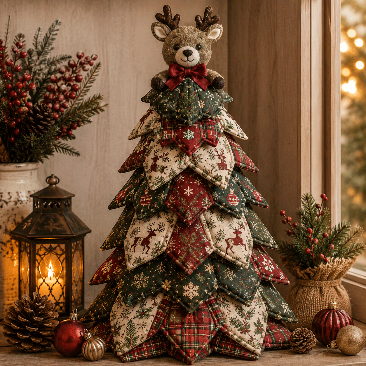 🦌 Classic Reindeer DIY Quilted Christmas Tree Kit