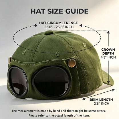 Men's Korean-Style Pilot Baseball Cap with Curved Visor