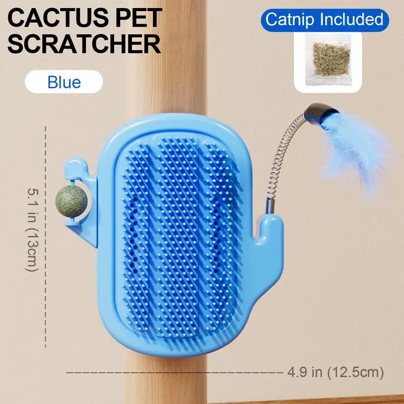 🐱3-in-1 Soft Plastic Cat Corner Groomer with Catnip，49% OFF!⚡