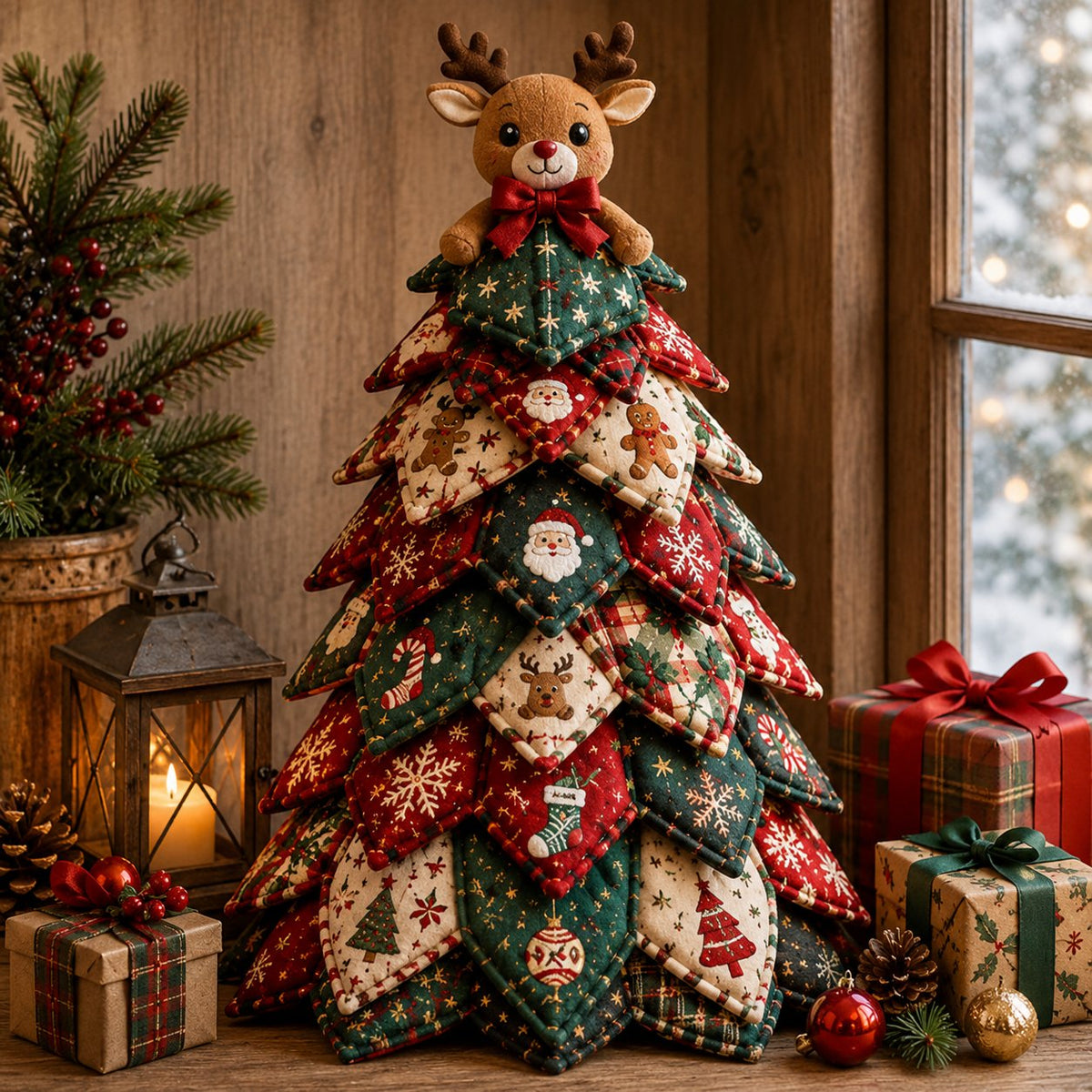 🦌 Classic Reindeer DIY Quilted Christmas Tree Kit