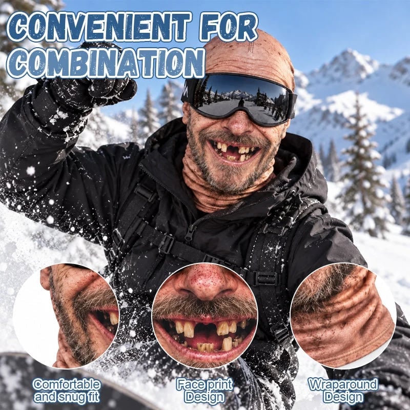 🔥Last Day Only$18.99🤣Funny Ski Mask with Realistic Face – Funny Winter Party Gear for Outdoor Groups