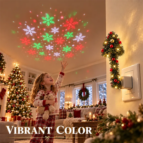 USB Plug-In Christmas Projector Night Light, 6+ Holiday Pattern Ceiling Lamp, Warm LED Christmas Tree Room Decor✨