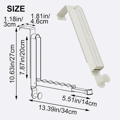 Foldable Over-the-Door Clothes Drying Rack with Hooks & Towel Bar