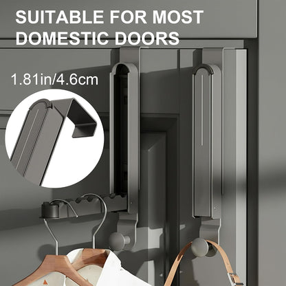 Foldable Over-the-Door Clothes Drying Rack with Hooks & Towel Bar