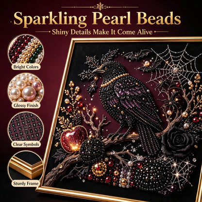 🔥 LAST DAY 49% OFF – 🖤 Premium 3D Pearl Dark Gothic Diamond Painting Art Kit | Luxury Flocked Canvas with Scratch-Resistant Non-Fading Pearl Beads DIY Dark Academia Decor 💀🕯️✨