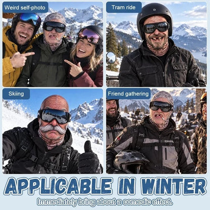 🔥Last Day Only$18.99🤣Funny Ski Mask with Realistic Face – Funny Winter Party Gear for Outdoor Groups
