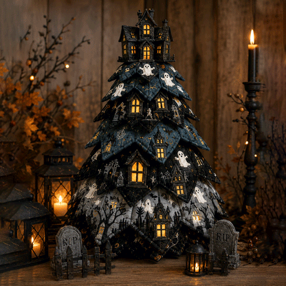 Spiderweb Gothic - DIY Halloween Theme Quilted Fabric Tree Kit