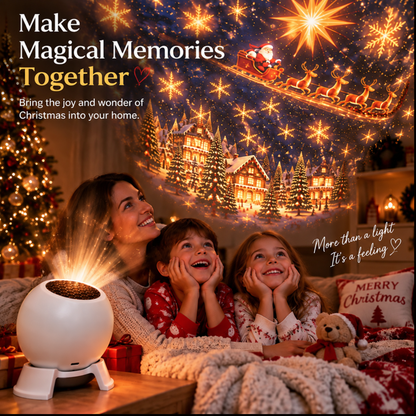 🎁 Christmas Projector Night Light - 360° Adjustable HD Holiday Pattern Ceiling Light 🎅 Indoor Xmas Decoration Lamp for Kids Bedroom, Party & Holiday Gift