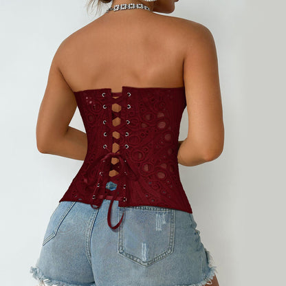 Lace Up Corset Bustier Top