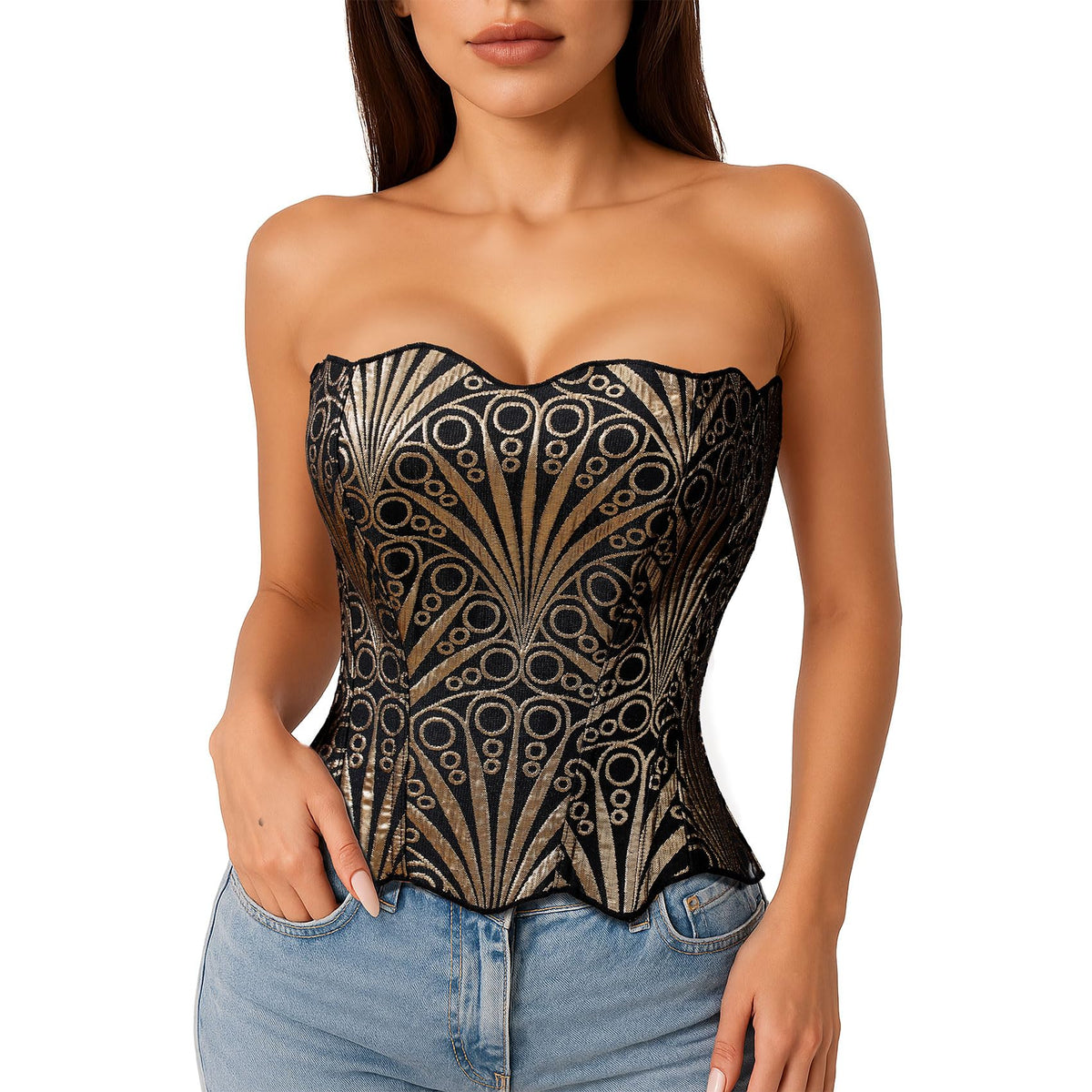 Lace Up Corset Bustier Top