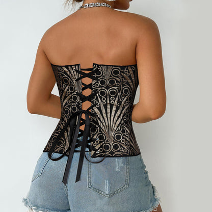 Lace Up Corset Bustier Top