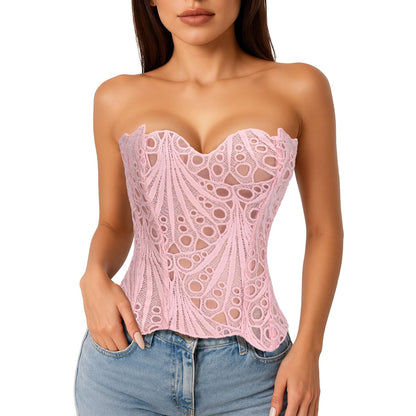 Lace Up Corset Bustier Top