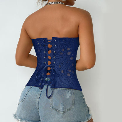 Lace Up Corset Bustier Top