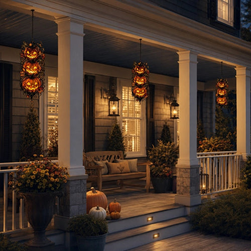 Acrylic Triple-Pumpkin Halloween Hanging Decoration