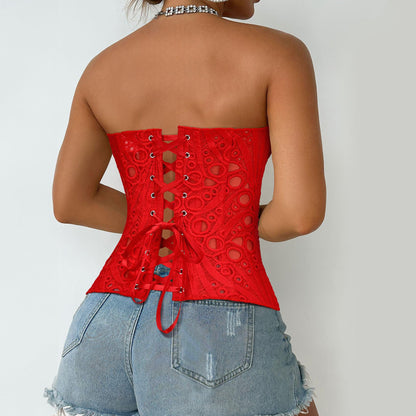 Lace Up Corset Bustier Top