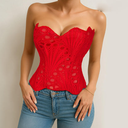Lace Up Corset Bustier Top