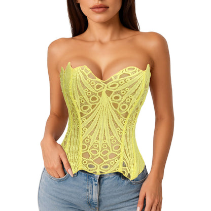 Lace Up Corset Bustier Top