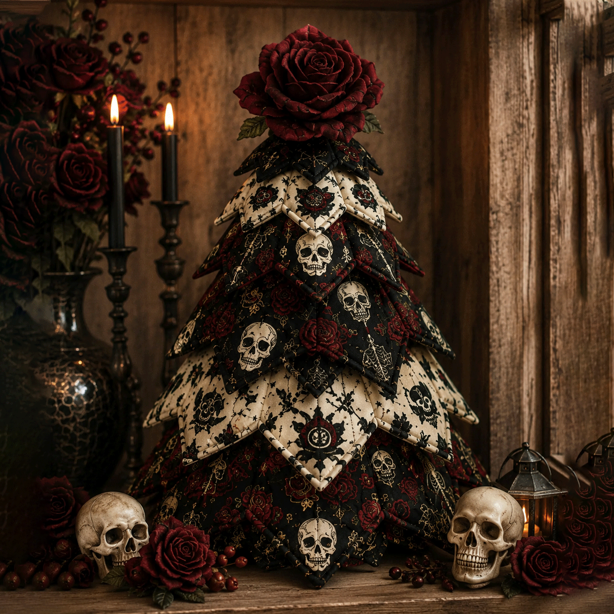 Spiderweb Gothic - DIY Halloween Theme Quilted Fabric Tree Kit