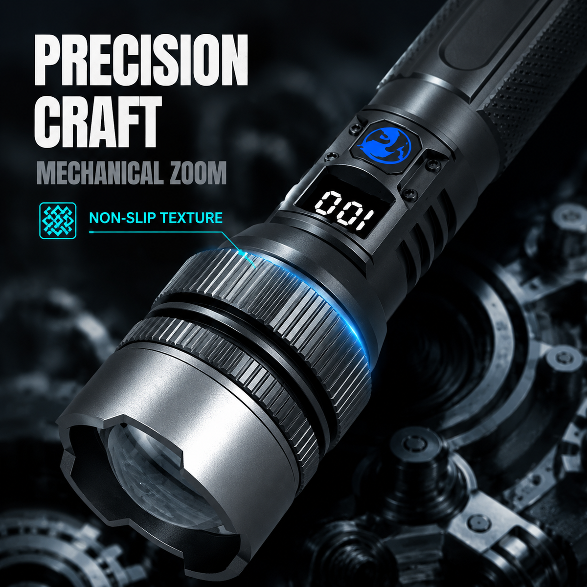 💎 51% Off! 💎 High-power flashlight  also functions as a power bank and includes a digital battery level display.
