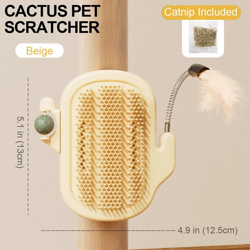 🐱3-in-1 Soft Plastic Cat Corner Groomer with Catnip，49% OFF!⚡