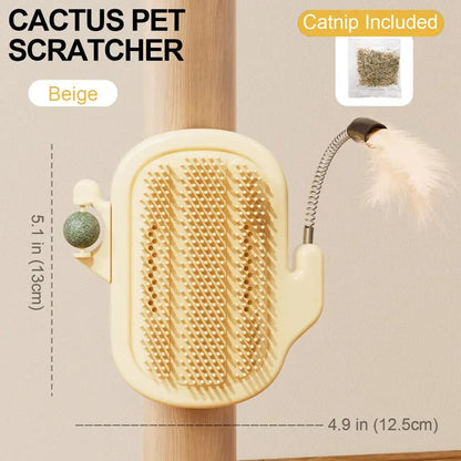 🐱3-in-1 Soft Plastic Cat Corner Groomer with Catnip，49% OFF!⚡