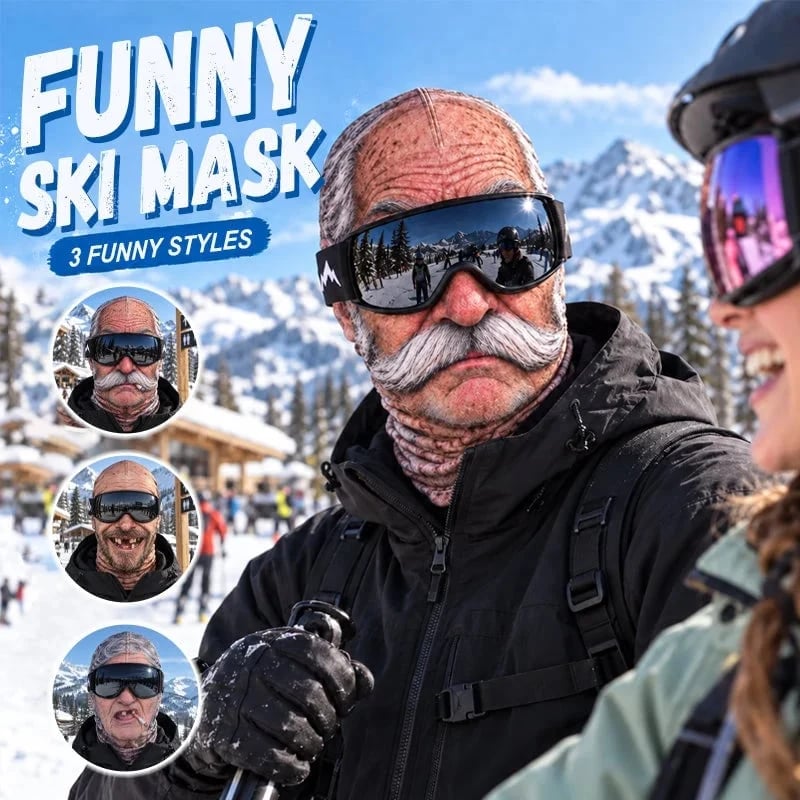 🔥Last Day Only$18.99🤣Funny Ski Mask with Realistic Face – Funny Winter Party Gear for Outdoor Groups