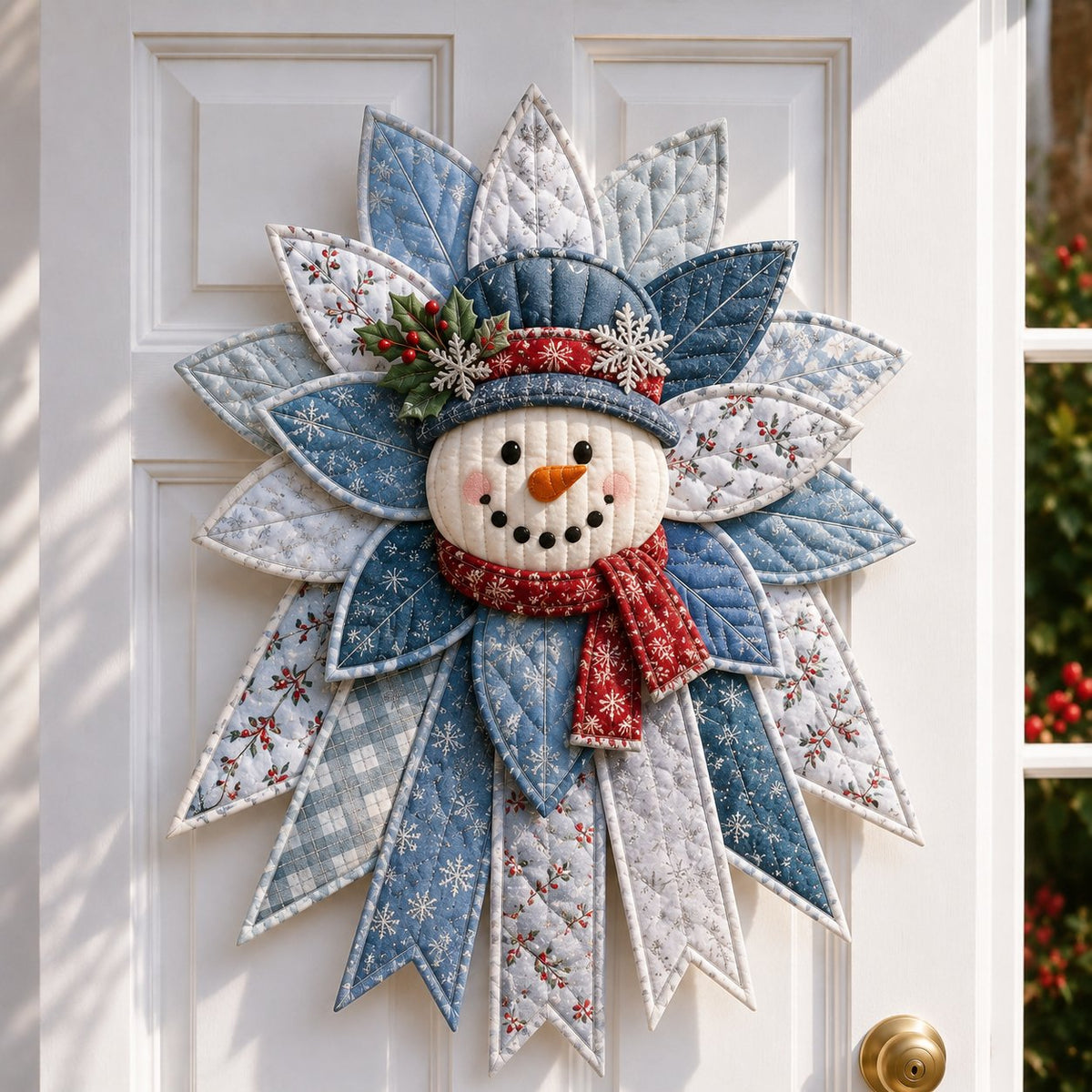 Frosty Snowman Wishes - Oversized Christmas Character Quilted Door Hanger Sewing Kit