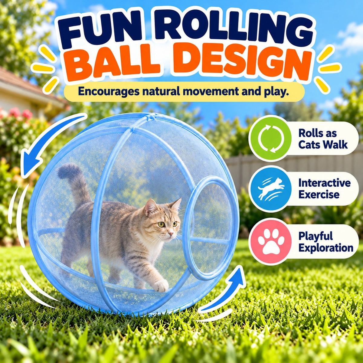 🐱🌿 Outdoor Cat Mesh Play Ball — Safe Outdoor Fun for Your Furry Friend! ☀️✨