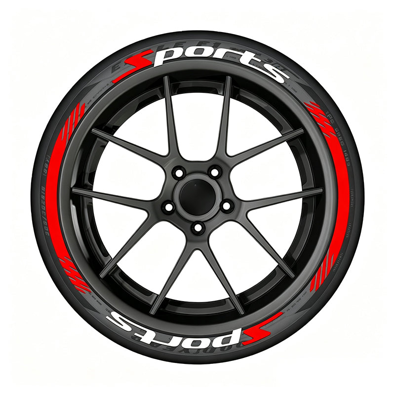 Letter Stickers + Red Tire Stripes